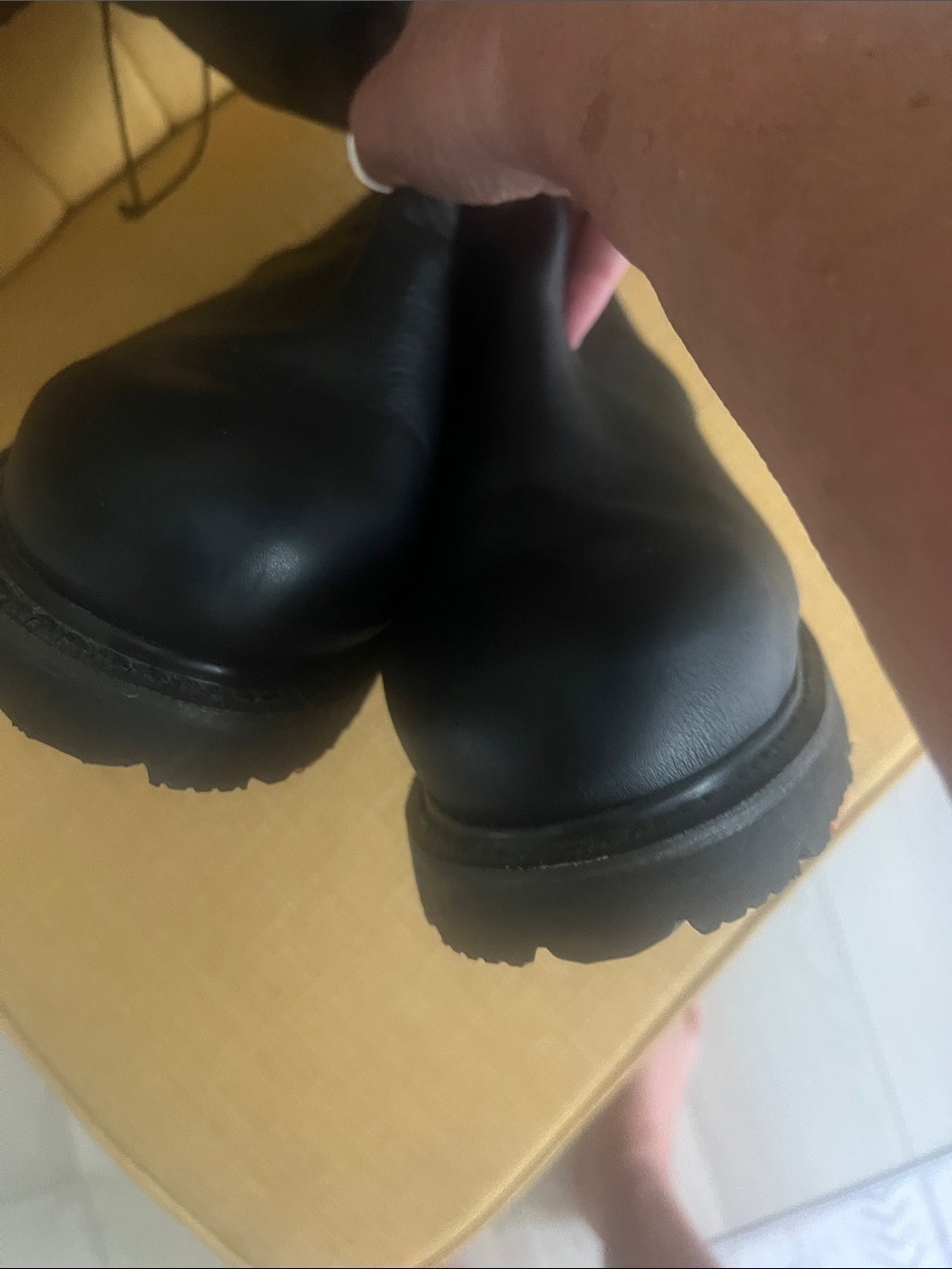 HAWX Men's Black Leather Work Boot - Durable Comfort - Picture 6 of 8